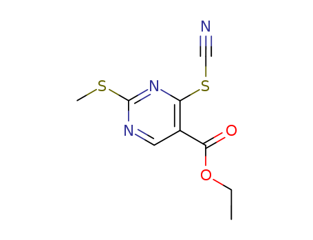 5-Pyrimidinecarboxylic acid, 2-(methylthio)-4-thiocyanato-, ethyl ester