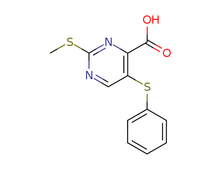 2-METHYLSULFANYL-5-PHENYLSULFANYL-PYRIMIDINE-4-CARBOXYLIC ACID