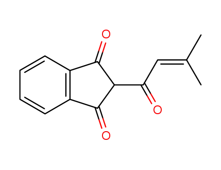Molecular Structure of 6134-98-1 (2-(3-methylbut-2-enoyl)-1H-indene-1,3(2H)-dione)