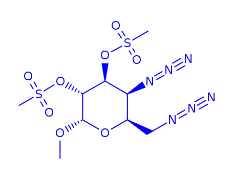 Molecular Structure of 6160-93-6 (methyl 4,6-dideoxy-2,3-bis-O-(methylsulfonyl)-4,6-bis(triaza-1,2-dien-2-ium-1-yl)hexopyranoside)