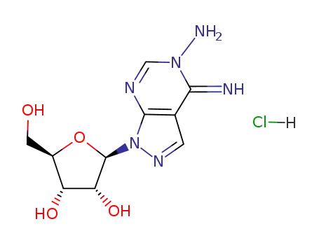 Molecular Structure of 79974-35-9 ((4E)-4-imino-1-pentofuranosyl-1,4-dihydro-5H-pyrazolo[3,4-d]pyrimidin-5-amine)