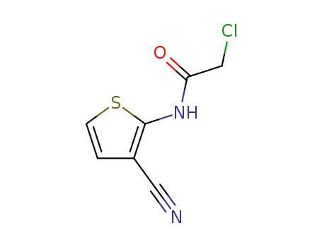 Molecular Structure of 55654-19-8 (2-CHLORO-N-(3-CYANO-THIOPHEN-2-YL)-ACETAMIDE)