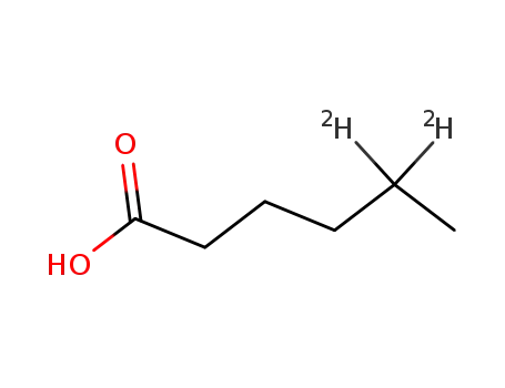 Molecular Structure of 55320-68-8 (HEXANOIC-5,5-D2 ACID)