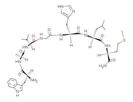 (2S)-2-[[(2S)-2-[[2-[[(2S)-2-[[(2S)-2-[[(2S)-2-amino-3-(1H-indol-3-yl)propanoyl]amino]propanoyl]amino]-3-methylbutanoyl]amino]acetyl]amino]-3-(1H-imidazol-5-yl)propanoyl]amino]-N-[(2S)-1-amino-4-methy