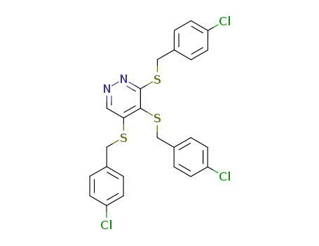 Molecular Structure of 5589-90-2 (3,4,5-tris[(4-chlorobenzyl)sulfanyl]pyridazine)