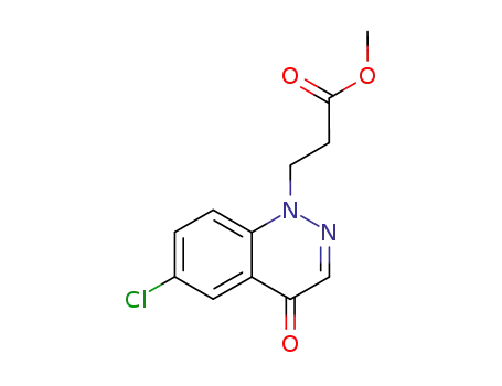 Molecular Structure of 1027195-94-3 (3-(6-Chloro-4-oxo-4H-cinnolin-1-yl)-propionic acid methyl ester)