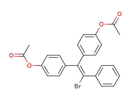 6192-24-1,4,4'-(Bromophenylethenylidene)bis(phenol)diacetate,1-Phenyl-2,2-bis-(4-acetoxy-phenyl)-vinylbromid;Phenol,4,4'-(bromophenylethenylidene)bis-,diacetate;Ovobrene;2-Brom-2-phenyl-1,1-bis-(4-acetoxy-phenyl)-aethylen;1,1-bis-(4-acetoxy-phenyl)-2-bromo-2-phenyl-ethene;1,1-Bis-(4-acetoxy-phenyl)-2-brom-2-phenyl-aethen;1,1-Bis(p-acetoxyphenyl)-2-phenyl-2-bromoethylene;