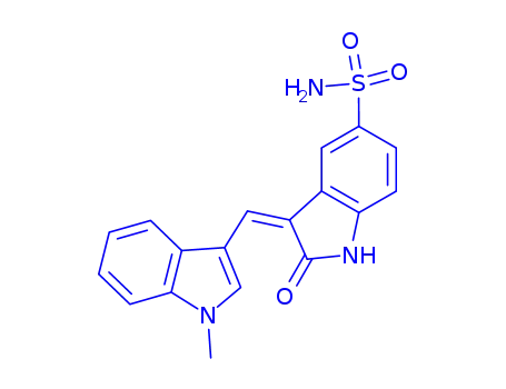 Molecular Structure of 622387-85-3 (3-(1-METHYLINDOL-3-YLMETHYLENE)-2-OXO-2,3-DIHYDROINDOLE-5-SULFONIC ACID AMIDE)