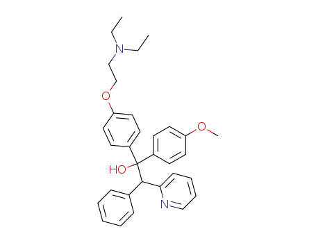 Molecular Structure of 56501-80-5 (1-(4-Diethylaminoeth oxyphenyl)-1-(4-methoxyphenyl)-2-phenyl-2-(2-pyri dyl)ethanol)