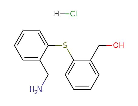 Molecular Structure of 62220-58-0 (2-[2-(AMINOMETHYL)PHENYLTHIO]BENZYL ALCOHOL HYDROCHLORIDE)