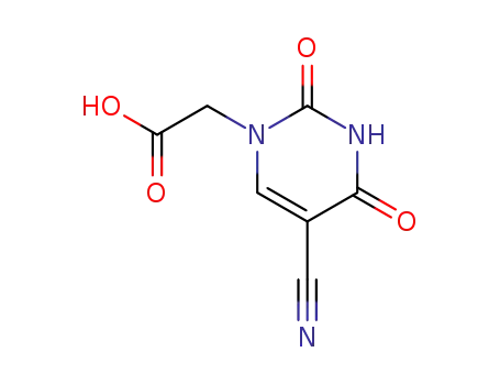 Molecular Structure of 56673-29-1 (2-[5-Cyano-2,4-dioxo-3,4-dihydro-(2H)pyrimidin-1-yl]acetic acid)