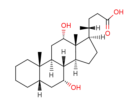 Molecular Structure of 566-17-6 (5-BETA-CHOLANIC ACID-7-ALPHA, 12-ALPHA-DIOL)
