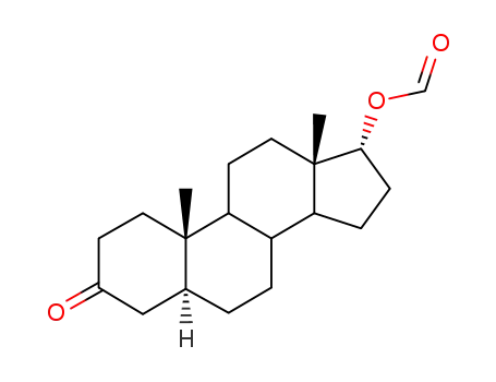 Molecular Structure of 4589-90-6 (Formic acid (5S,10S,13S,17R)-10,13-dimethyl-3-oxo-hexadecahydro-cyclopenta[a]phenanthren-17-yl ester)
