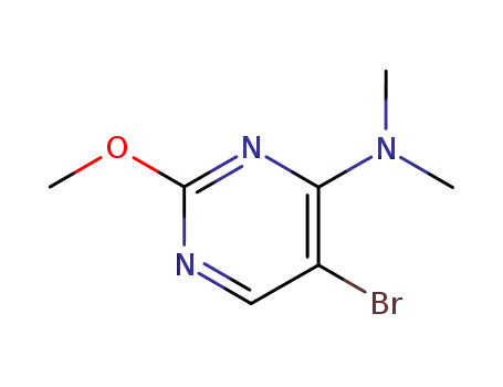Molecular Structure of 57054-81-6 (5-Bromo-4-(dimethylamino)-2-methoxypyrimidine)