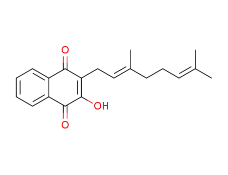 Molecular Structure of 57309-83-8 (3-(3,7-dimethylocta-2,6-dien-1-yl)-4-hydroxynaphthalene-1,2-dione)