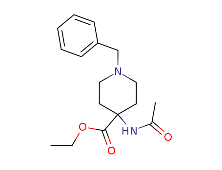 Molecular Structure of 57611-91-3 (ethyl 4-(acetylamino)-1-benzylpiperidine-4-carboxylate)