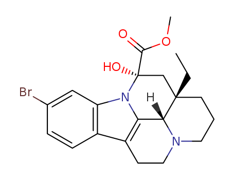 57475-17-9,Brovincamine,1H-Indolo[3,2,1-de]pyrido[3,2,1-ij][1,5]naphthyridine,eburnamenine-14-carboxylic acid deriv.; (+)-cis-11-Bromovincamine;11-Bromovincamine; 11-Brovincamine; Brovincamine; cis-11-Bromovincamine