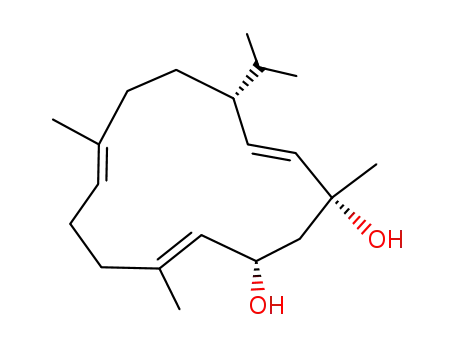Molecular Structure of 7220-78-2 (12-Isopropyl-1,5,9-trimethyl-4,8,13-cyclotetradecatriene-1,3-diol)