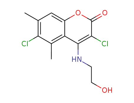 3,6-dichloro-4-[(2-hydroxyethyl)amino]-5,7-dimethyl-2H-chromen-2-one
