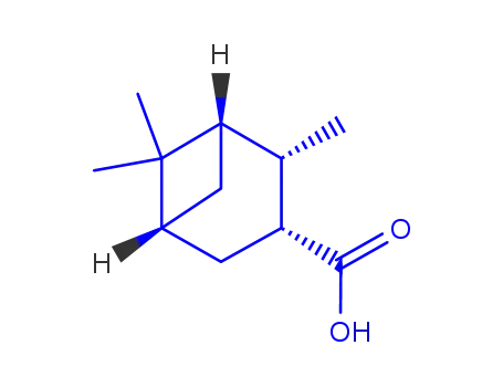 Molecular Structure of 58096-29-0 ([1R-(1alpha,2beta,3alpha,5alpha)]-2,6,6-trimethylbicyclo[3.1.1]heptane-3-carboxylic acid)