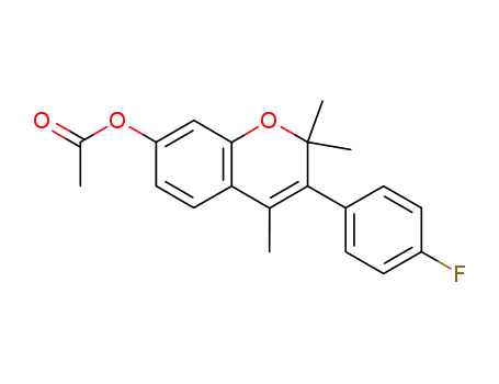 Molecular Structure of 5218-91-7 (3-(4-fluorophenyl)-2,2,4-trimethyl-2H-chromen-7-yl acetate)