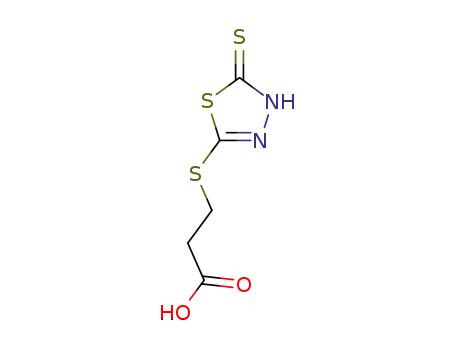 Molecular Structure of 57658-21-6 (3-(5-MERCAPTO-1,3,4-THIADIAZOL-2-YLTHIO)PROPIONIC ACID)