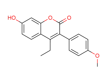 Molecular Structure of 5219-17-0 (4-ETHYL-7-HYDROXY-3-(P-METHOXYPHENYL)-DIHYDRO-1-BENZOPYRAN-2-ONE)