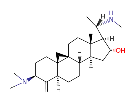 Molecular Structure of 5232-38-2 ((20S)-3β-Dimethylamino-14-methyl-20-methylamino-4-methylene-9β,19-cyclo-5α-pregnan-16α-ol)
