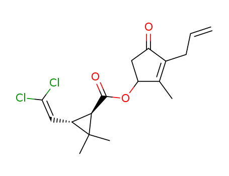 Molecular Structure of 52315-02-3 (2-methyl-4-oxo-3-(prop-2-en-1-yl)cyclopent-2-en-1-yl 3-(2,2-dichloroethenyl)-2,2-dimethylcyclopropanecarboxylate)