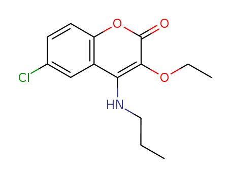 2H-1-Benzopyran-2-one,6-chloro-3-ethoxy-4-(propylamino)-