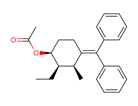 Molecular Structure of 52236-34-7 (4-(Diphenylmethylene)-2-ethyl-3-methylcyclohexanol acetate)