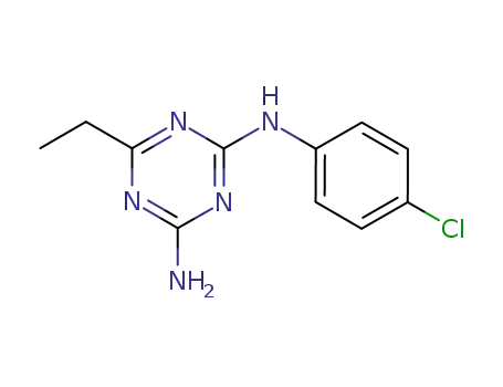 Molecular Structure of 672-93-5 (N-(4-chlorophenyl)-6-ethyl-1,3,5-triazine-2,4-diamine)