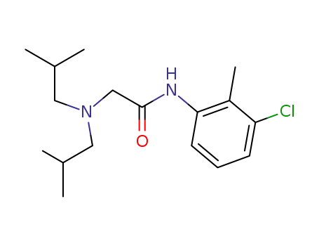 Molecular Structure of 6302-26-7 (N-(3-chloro-2-methylphenyl)-N~2~,N~2~-bis(2-methylpropyl)glycinamide)