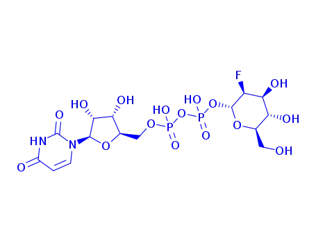 Molecular Structure of 67341-44-0 (uridine 5'-diphospho-2-fluoro-2-deoxy-α-D-mannopyranoside)