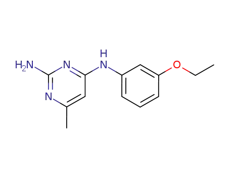 Molecular Structure of 6303-40-8 (N~4~-(3-ethoxyphenyl)-6-methylpyrimidine-2,4-diamine)