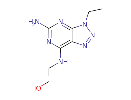 Molecular Structure of 6338-82-5 (2-[(3-amino-9-ethyl-2,4,7,8,9-pentazabicyclo[4.3.0]nona-1,3,5,7-tetrae n-5-yl)amino]ethanol)