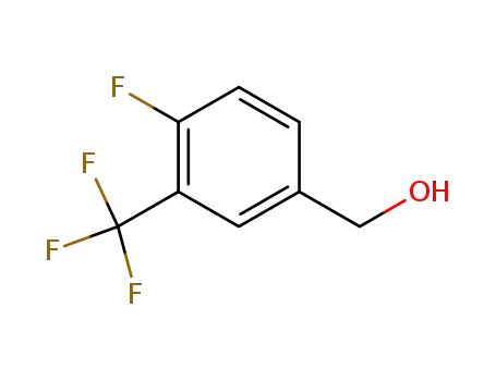 Molecular Structure of 67515-61-1 (4-FLUORO-3-(TRIFLUOROMETHYL)BENZYL ALCOHOL)