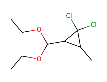 Molecular Structure of 57976-69-9 (Cyclopropane, 1,1-dichloro-2-(diethoxymethyl)-3-methyl-)