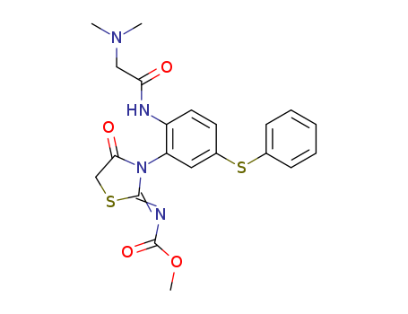 63753-38-8,methyl [(2Z)-3-{2-[(N,N-dimethylglycyl)amino]-5-(phenylsulfanyl)phenyl}-4-oxo-1,3-thiazolidin-2-ylidene]carbamate,