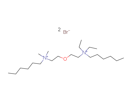 63957-53-9,N-(2-{2-[diethyl(hexyl)ammonio]ethoxy}ethyl)-N,N-dimethylhexan-1-aminium dibromide,Ammonium,N,N-diethyl-N',N'-dimethyl-N,N'-(oxydiethylene)bis[N-hexyl-bromide] (6CI);N,N-Diethyl-N',N'-dimethyl-N,N'-(oxydiethylene)bis[N-hexylammonium bromide]