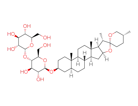 Molecular Structure of 68331-86-2 ((8xi,9xi,14xi,25R)-spirostan-3-yl 4-O-alpha-D-glucopyranosyl-alpha-L-idopyranoside)