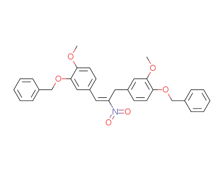 Molecular Structure of 63909-35-3 (2-(benzyloxy)-4-{(1E)-3-[4-(benzyloxy)-3-methoxyphenyl]-2-nitroprop-1-en-1-yl}-1-methoxybenzene)