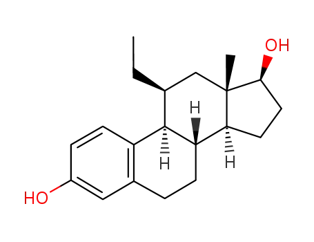 Molecular Structure of 64109-72-4 ((11beta,17beta)-11-ethylestra-1,3,5(10)-triene-3,17-diol)
