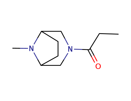 63990-42-1,8-Methyl-3-propionyl-3,8-diazabicyclo[3.2.1]octane,3,8-Diazabicyclo[3.2.1]octane,8-methyl-3-(1-oxopropyl)- (9CI); 3,8-Diazabicyclo[3.2.1]octane, 8-methyl-3-propionyl-(7CI)