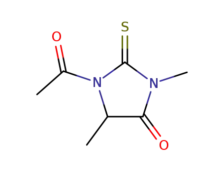 Molecular Structure of 64143-07-3 (Hydantoin, 1-acetyl-3,5-dimethyl-2-thio-,)