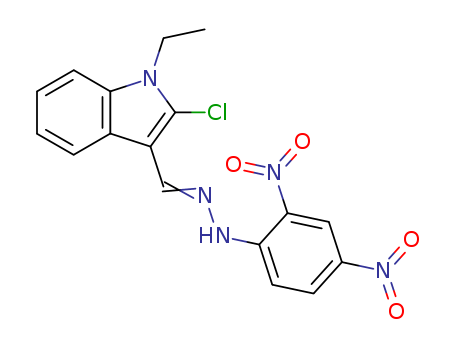 1H-Indole-3-carboxaldehyde,2-chloro-1-ethyl-, 2-(2,4-dinitrophenyl)hydrazone cas  64209-13-8