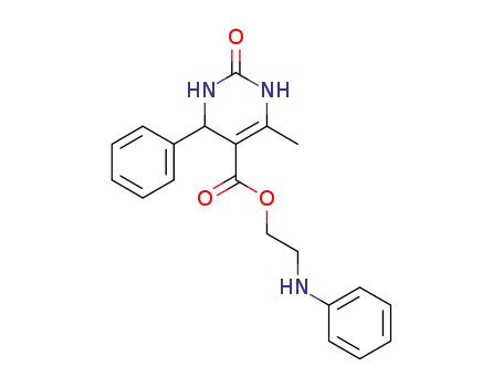 Molecular Structure of 69094-12-8 (5-Pyrimidinecarboxylic acid, 1,2,3,4-tetrahydro-6-methyl-2-oxo-4-pheny l-, 2-(phenylamino)ethyl ester)