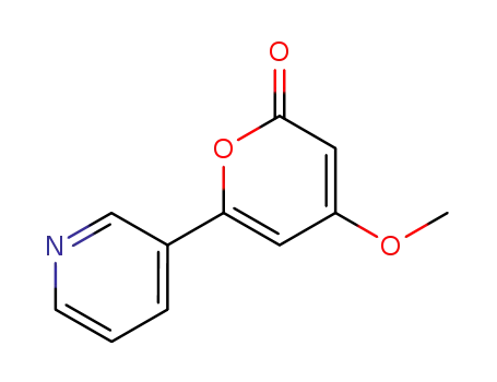 Molecular Structure of 643-91-4 (4-methoxy-6-(pyridin-3-yl)-2H-pyran-2-one)