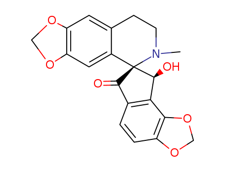 31456-80-1,Spiro[1,3-dioxolo[4,5-g]isoquinoline-5(6H),7'-[7H]indeno[4,5-d][1,3]dioxol]-6'(8'H)-one,7,8-dihydro-8'-hydroxy-6-methyl-, (5S,8'S)- (9CI),Corydaine(8CI); Spiro[1,3-dioxolo[4,5-g]isoquinoline-5(6H),7'-[7H]indeno[4,5-d][1,3]dioxol]-6'(8'H)-one,7,8-dihydro-8'-hydroxy-6-methyl-, (7'S-cis)-