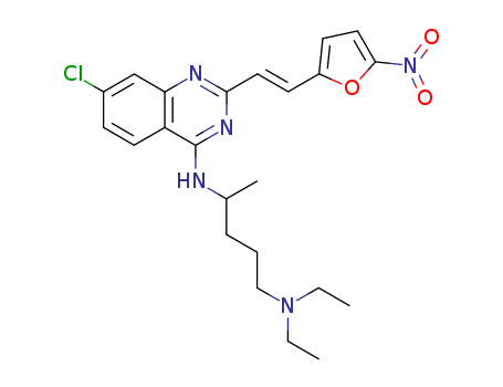 69258-64-6,Quinazoline, 7-chloro-4-(4-(diethylamino)-1-methylbutylamino)-2-(2-(5- nitrofuryl)vinyl)-,Quinazoline, 7-chloro-4-(4-(diethylamino)-1-methylbutylamino)-2-(2-(5- nitrofuryl)vinyl)-